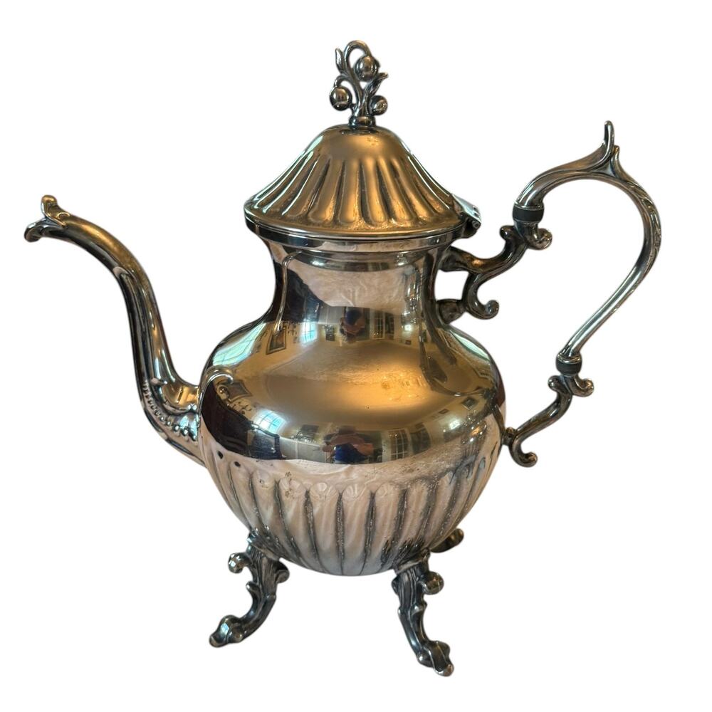 Mid 20th Century Birmingham Silver on Copper Coffee Tea Sugar Creamer Set - Picture 11 of 15